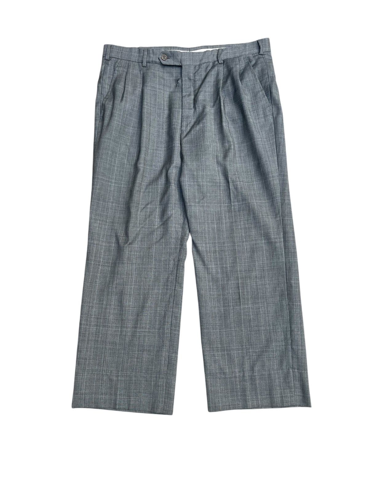 80s Burberry’s Made in Italy Wool Trousers - Grey Checkered