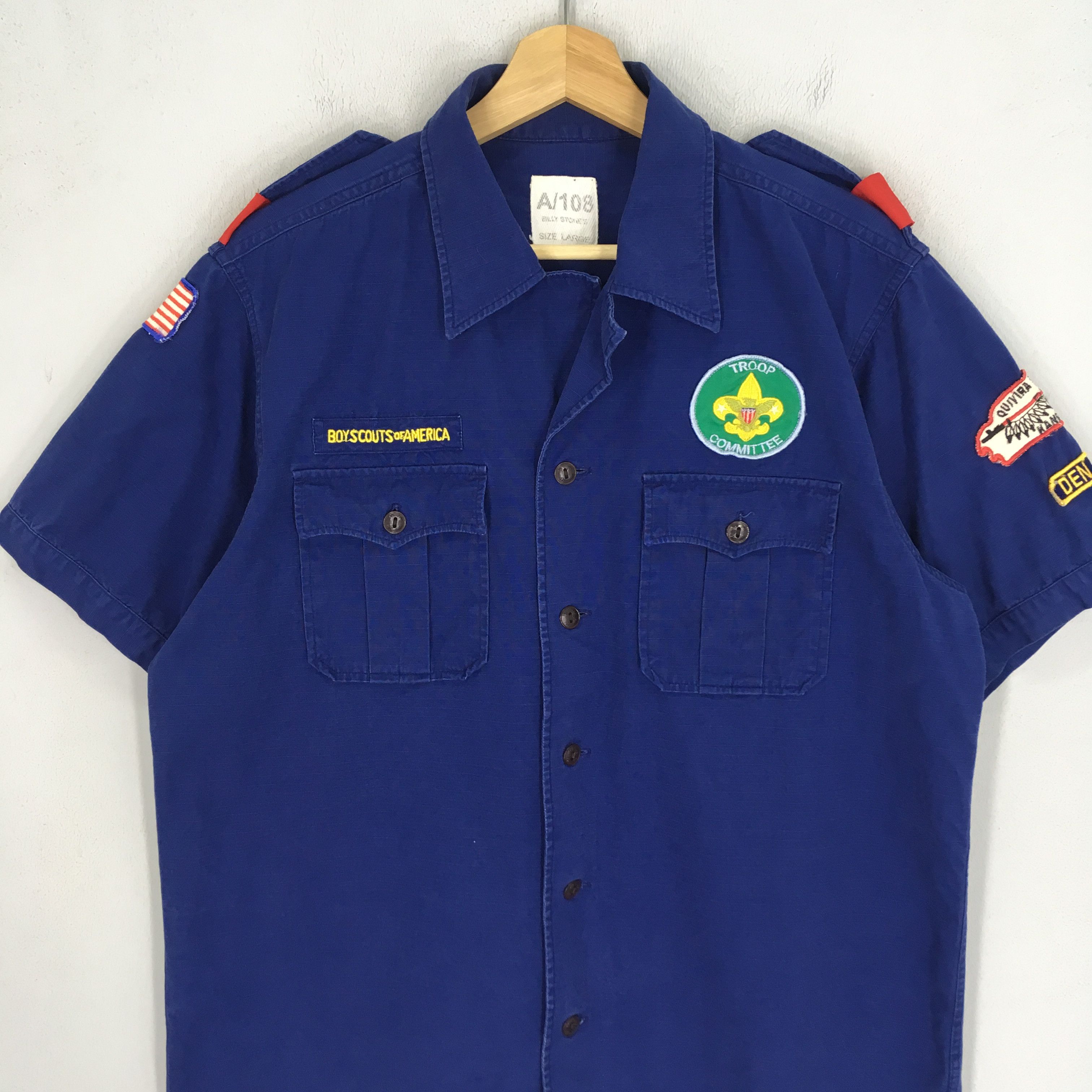 Troop Boyscout of america workwear shirt button up Size US L / EU 52-54 / 3 - 3 Thumbnail