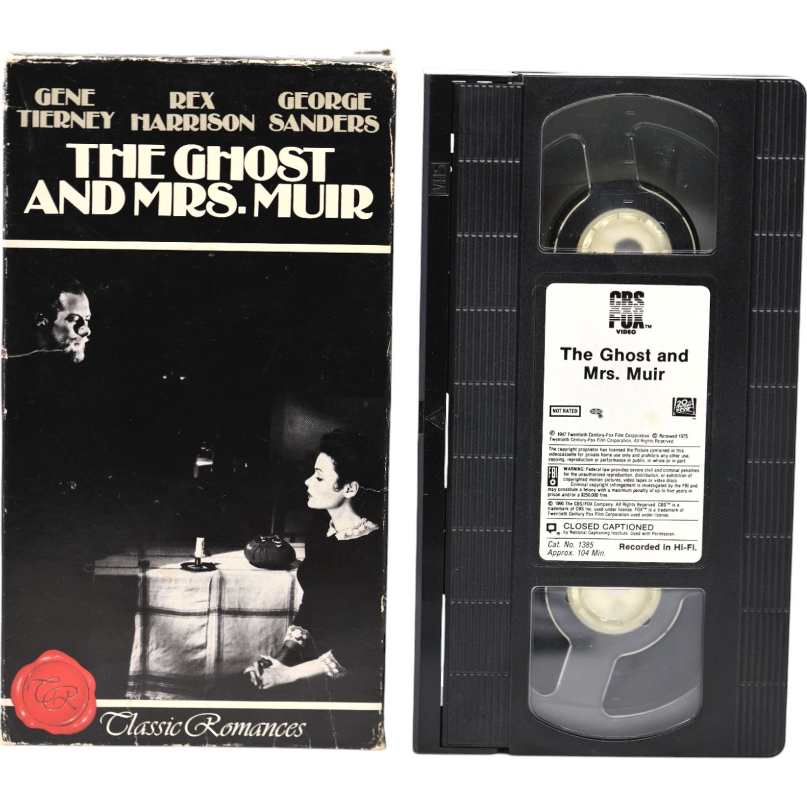 Other The Ghost and Mrs. Muir VHS 1947 Black & White Mystery Size ONE SIZE - 8 Thumbnail