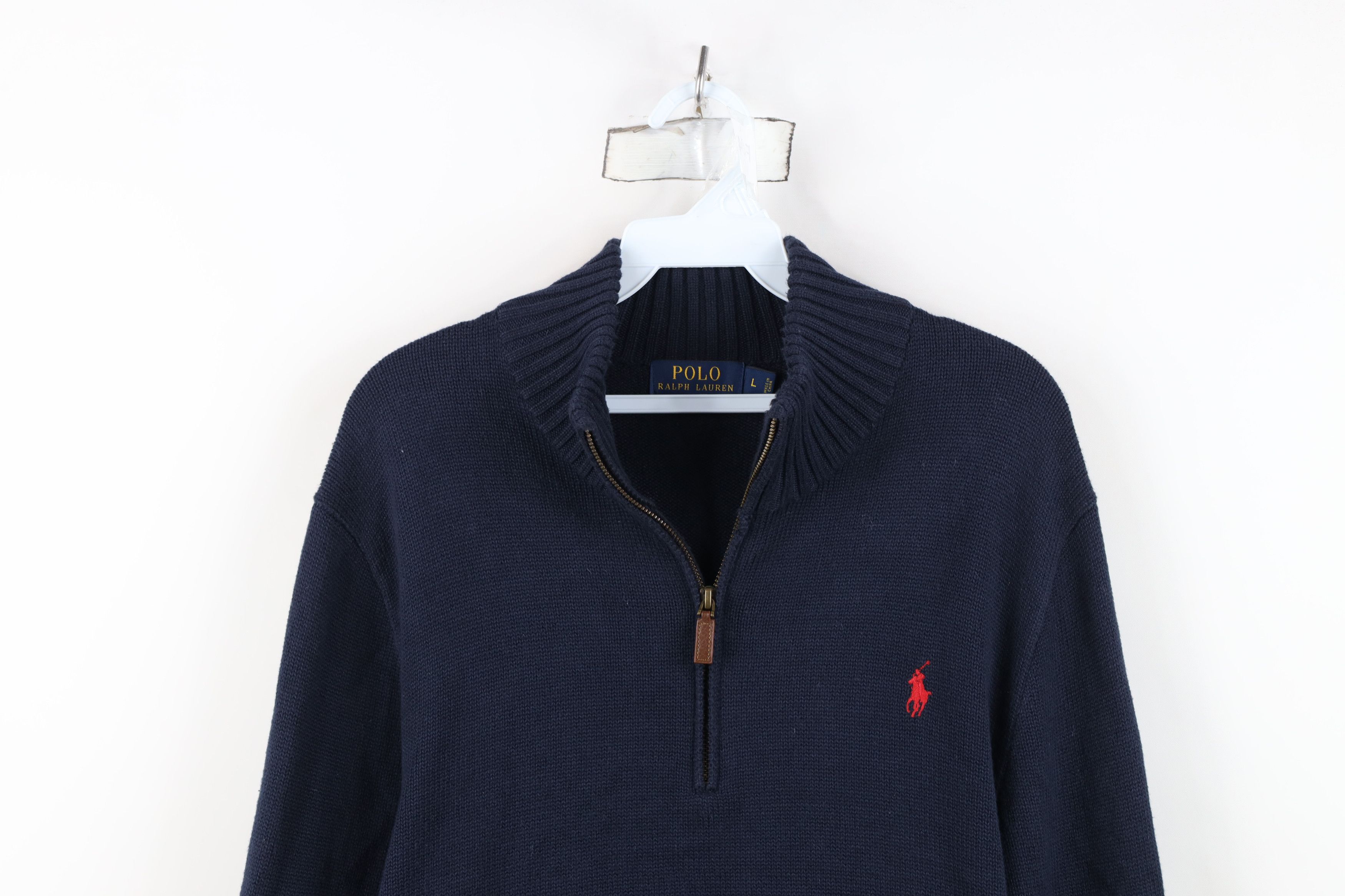 Ralph Lauren Vintage Ralph Lauren Knit Half Zip Pullover Sweater Blue Size US L / EU 52-54 / 3 - 2 Thumbnail