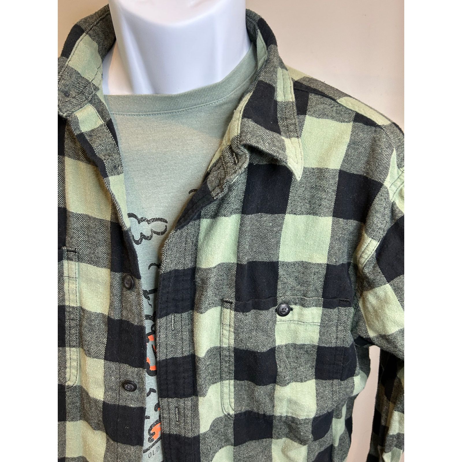 Sonoma Sonoma Buffalo Plaid Shirt Beige Black Medium Flannel Size US M / EU 48-50 / 2 - 1 Thumbnail