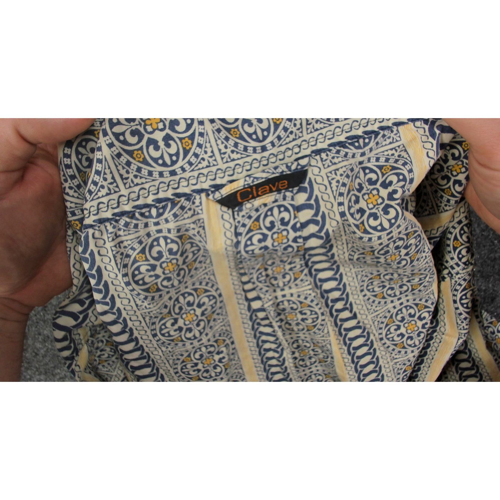 Vintage VTG Clave Custom Mandarin Collar Y2K Geometric Shirt XL Size US XL / EU 56 / 4 - 7 Thumbnail
