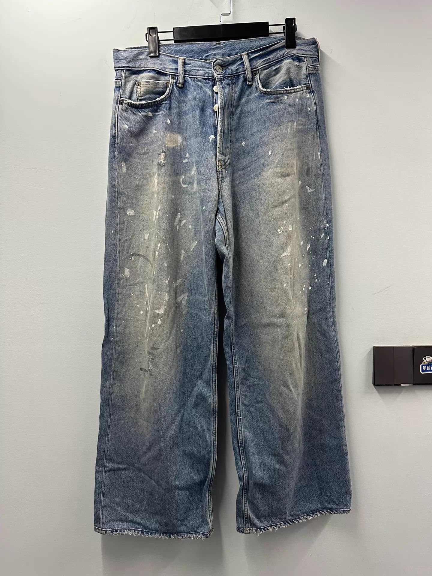 Acne Studios Acne Studios 2023M Blue Splattered Jeans 46 | Grailed
