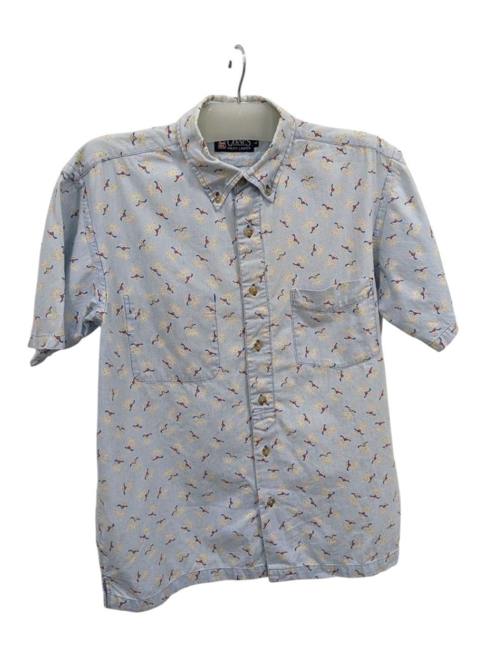CHAPS RALPH LAUREN BUTTON UP OXFORD INSIDE OUT POCKET SHIRT