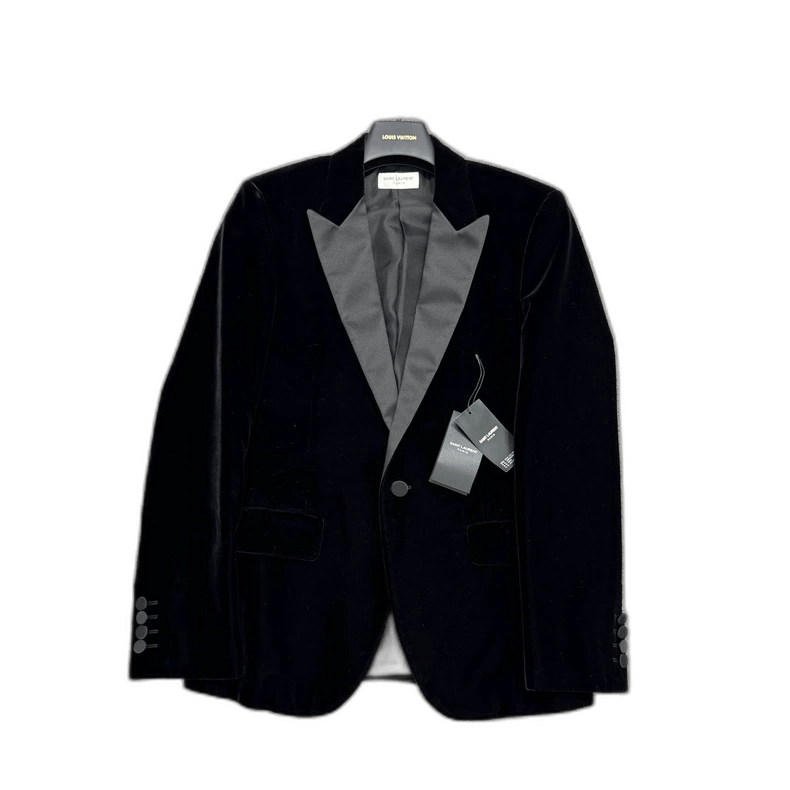 Saint Laurent Paris SLP Black Velvet Blazer Jacket Size US M / EU 48-50 / 2 - 1 Thumbnail