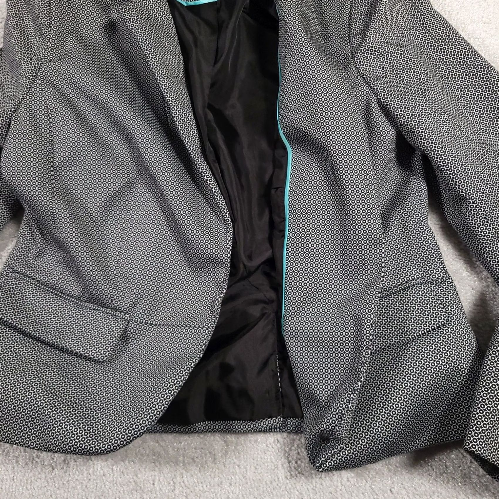 Worthington Worthington Blazer Coat Women's size 8 Geometric Open Front Business Long Sleeve Blazer Coat Women 8 Multicolor Geometric 90s Classic Jacket Size M / US 6-8 / IT 42-44 - 5 Thumbnail