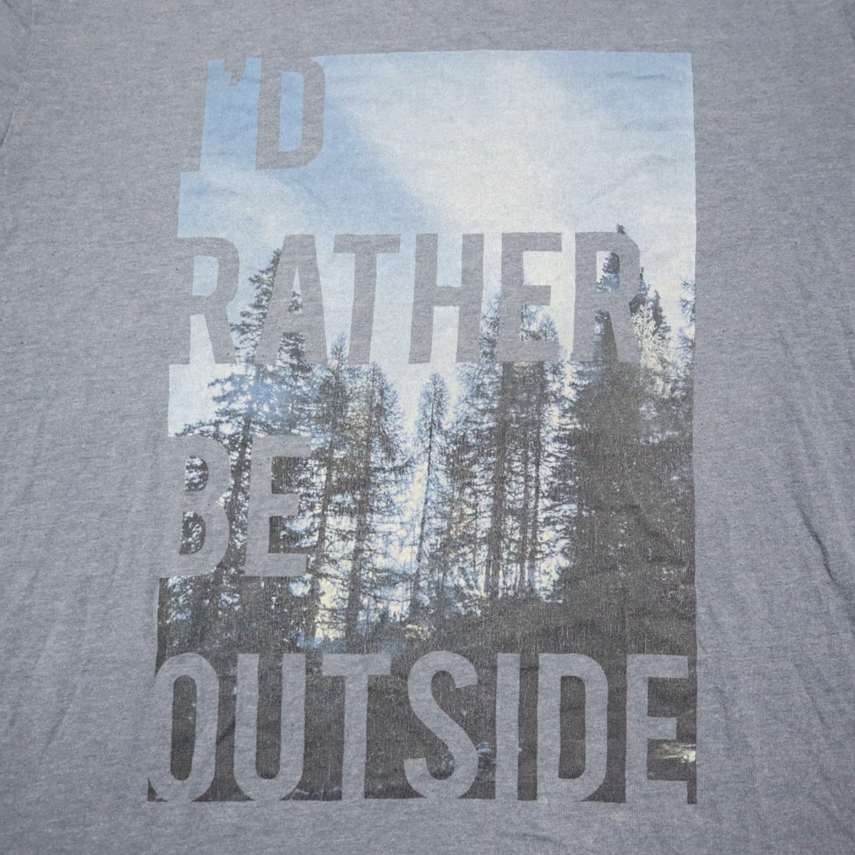 Old Navy Old Navy Shirt Mens Adult Medium Blue "I'd Rather Be Outside" T-Shirt Size US 31 - 2 Thumbnail