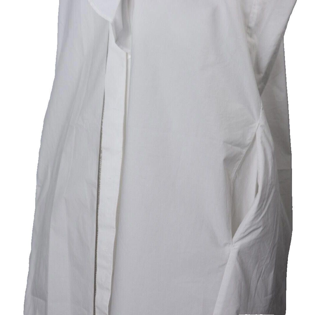 Designer Luisa Cerano US4 White Poplin Shirt Dress Button Up Mini Size S / US 4 / IT 40 - 10 Thumbnail