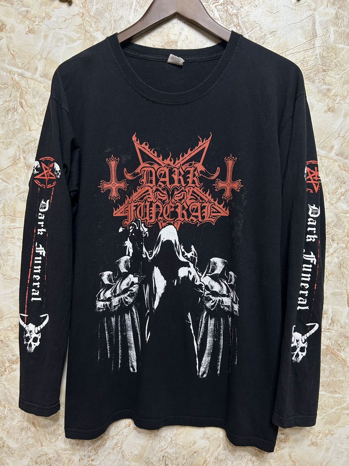 Band Tees Dark Funeral Monks 2018 Black Metal Band Long Sleeve T-Shirt Size US L / EU 52-54 / 3 - 1 Thumbnail