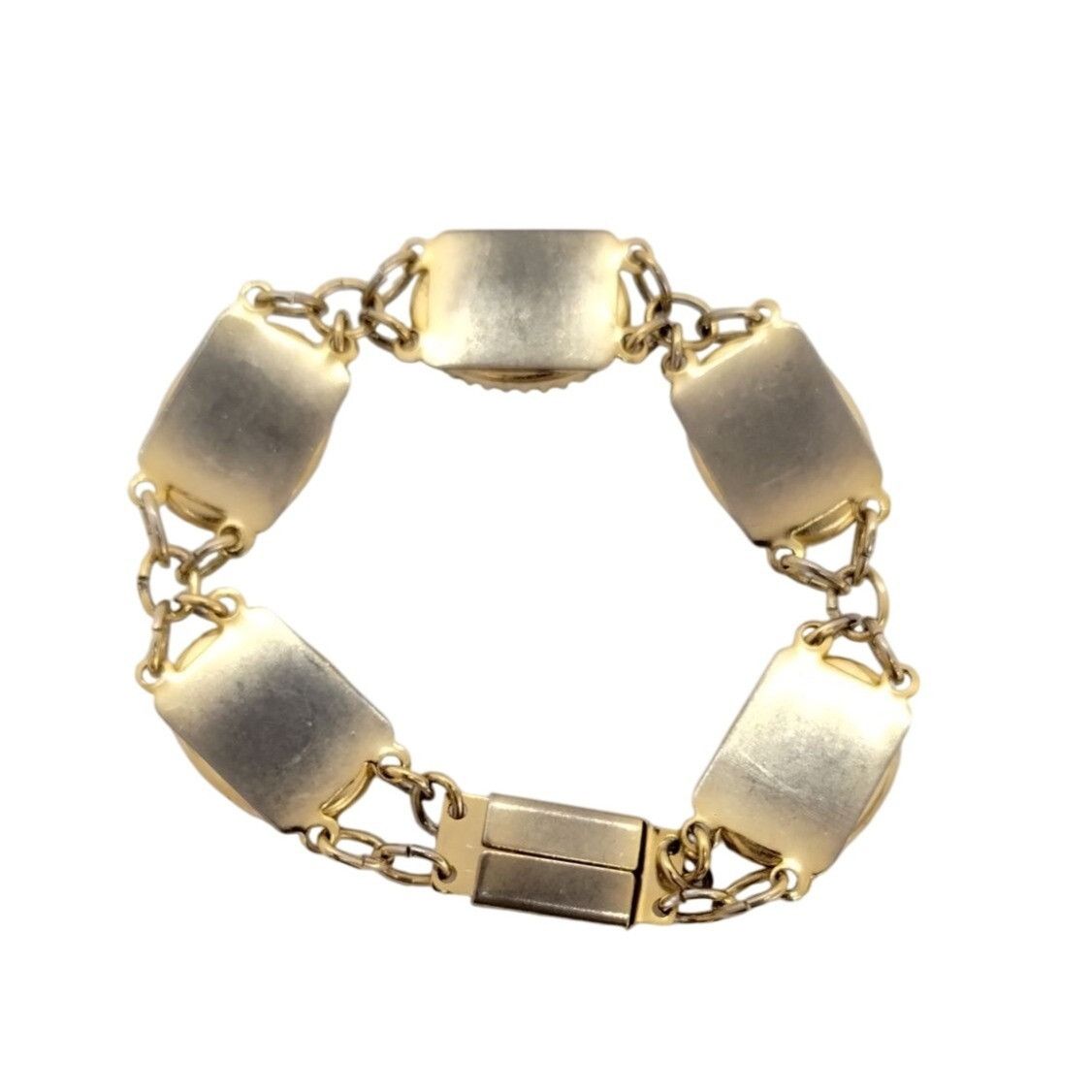 Other Vintage Gold Tone Chain Link Bracelet With Oval Agate Green Size ONE SIZE - 5 Thumbnail