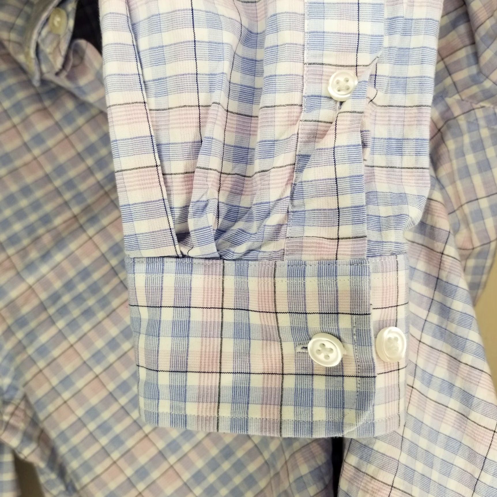 Tommy Hilfiger Tommy Hilfiger Mens Slim Fit Pink Blue Plaid Long Sleeve Button Up Size Medium Size US M / EU 48-50 / 2 - 4 Thumbnail