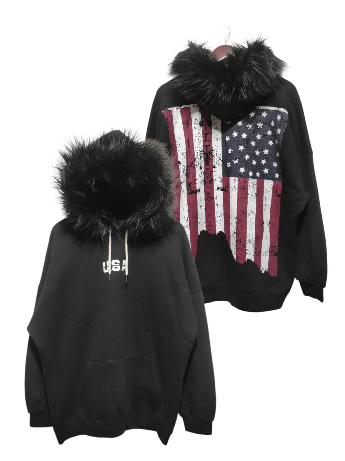 Japanese Brand DGT by GLL USA flag fur hoodie Size US XL / EU 56 / 4 - 2 Thumbnail