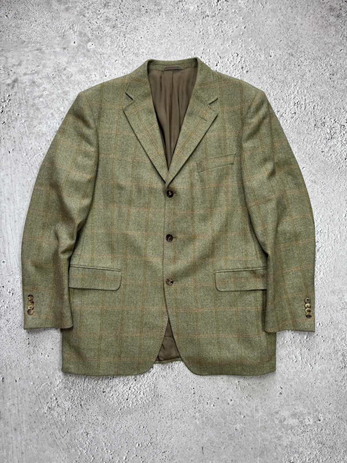 Ermenegildo Zegna Ermenegildo Zegna Green Tweed Blazer Wool Cashmere Jacket 52 Size US L / EU 52-54 / 3 - 1 Thumbnail