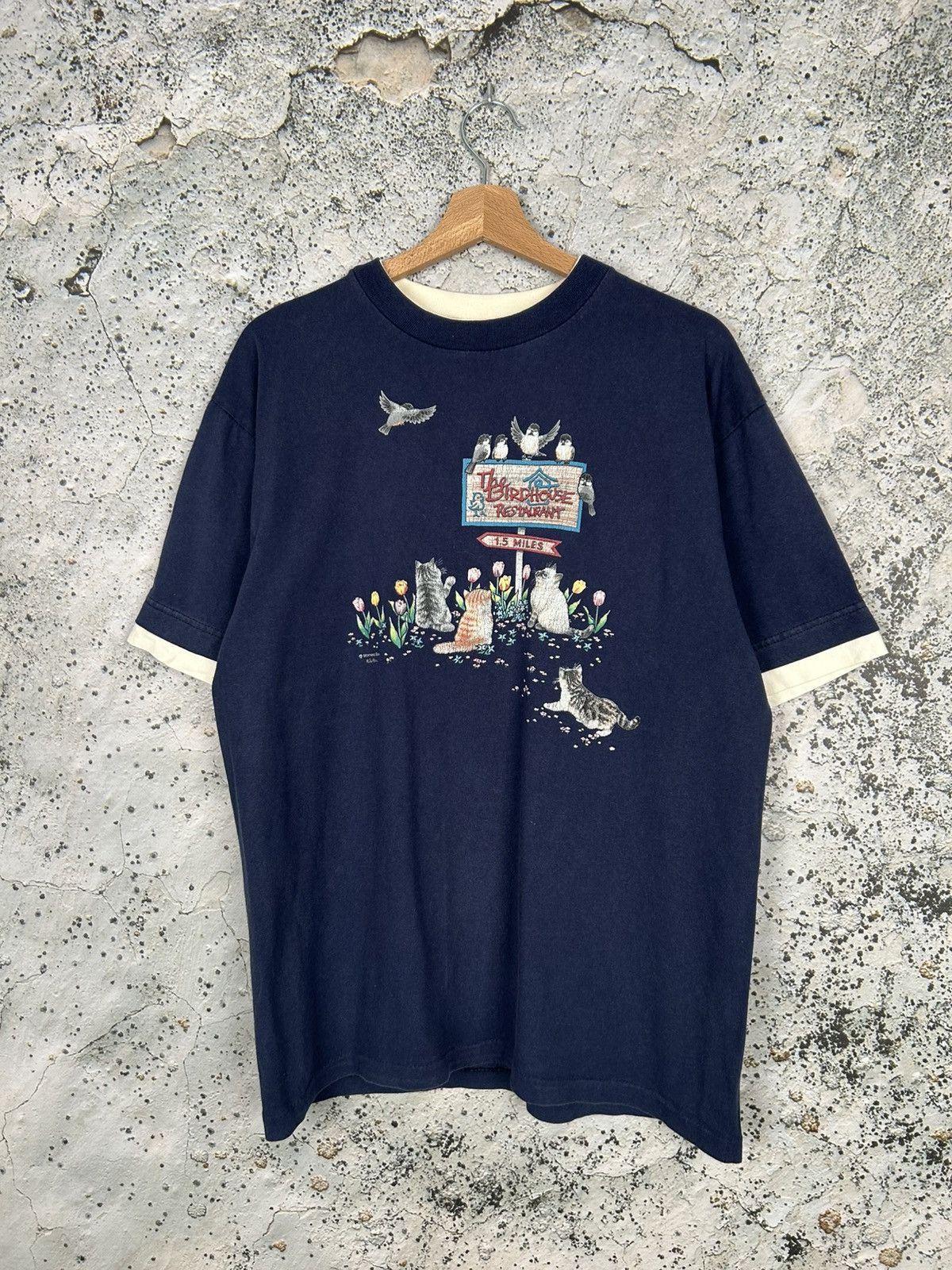 Adidas Vintage The Birdhouse Restaurant Graphic Tee Animal 90s Size US L / EU 52-54 / 3 - 1 Thumbnail