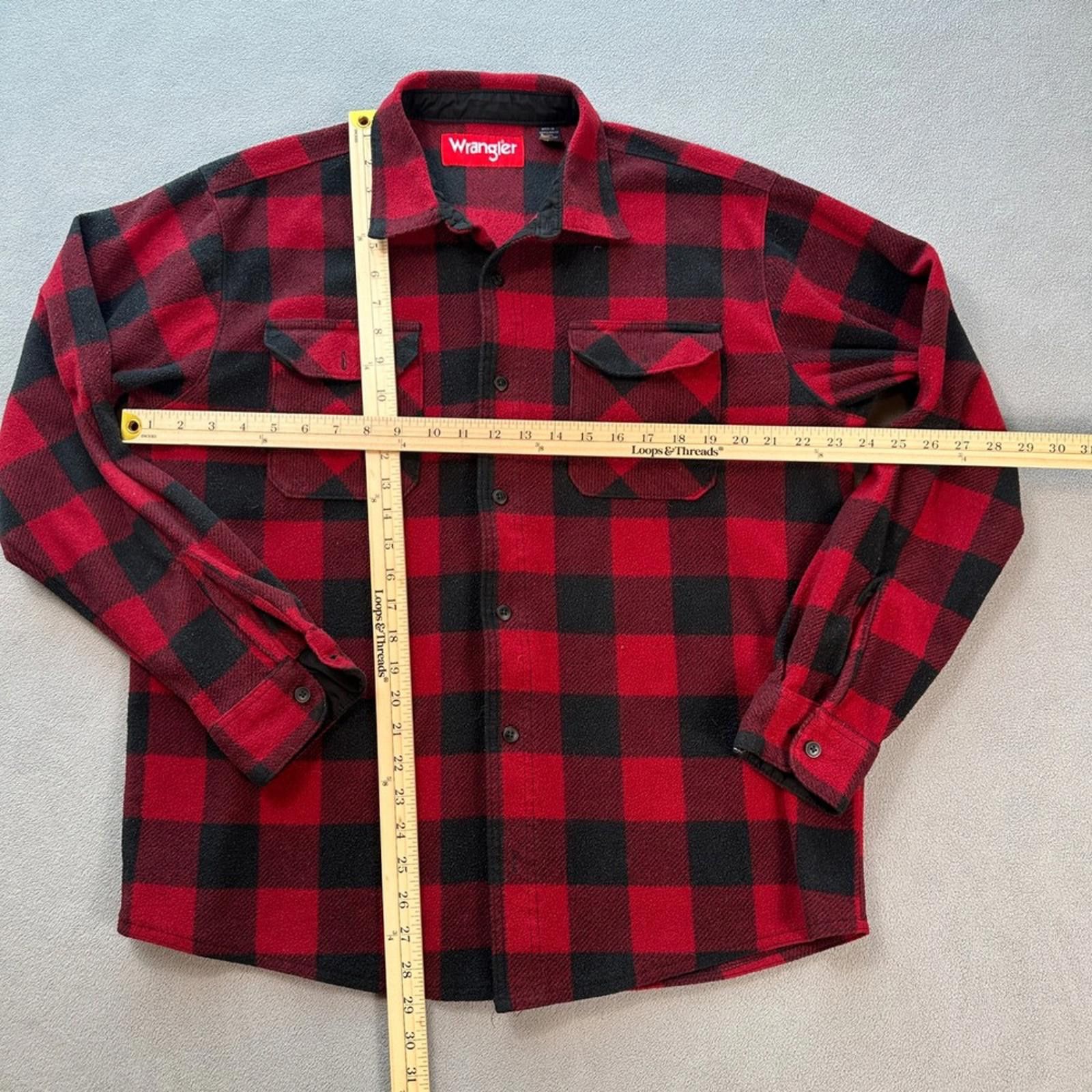 Wrangler Wrangler Buffalo Plaid Flannel Shirt Jacket L Mens Red Long Size US L / EU 52-54 / 3 - 2 Thumbnail