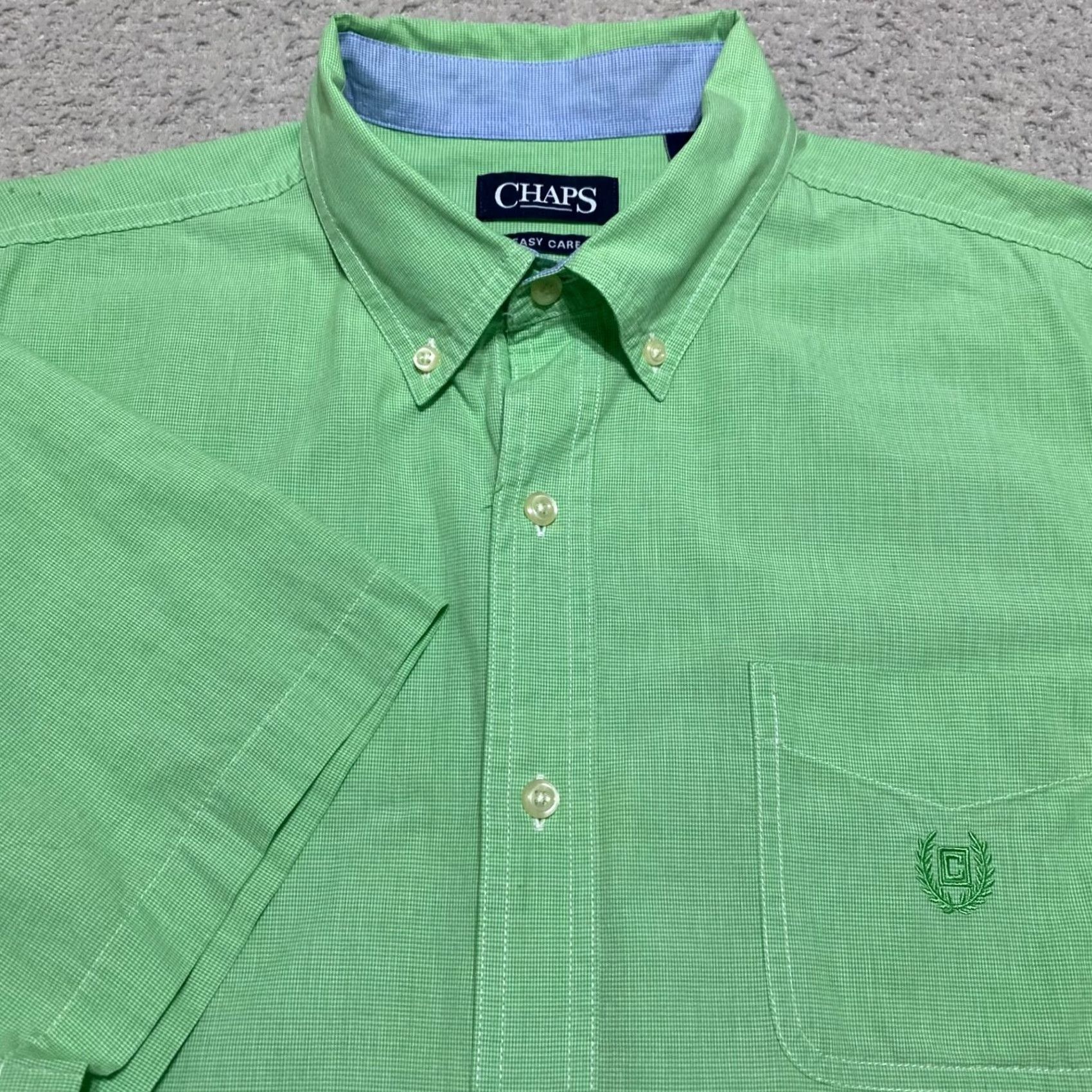 Chaps Chaps Ralph Lauren Mens L Shirt Green Plaid Check Short Sleeve Button-Down Poplin Cotton Polyester Casual Vintage: No Conflict Size US L / EU 52-54 / 3 - 5 Thumbnail
