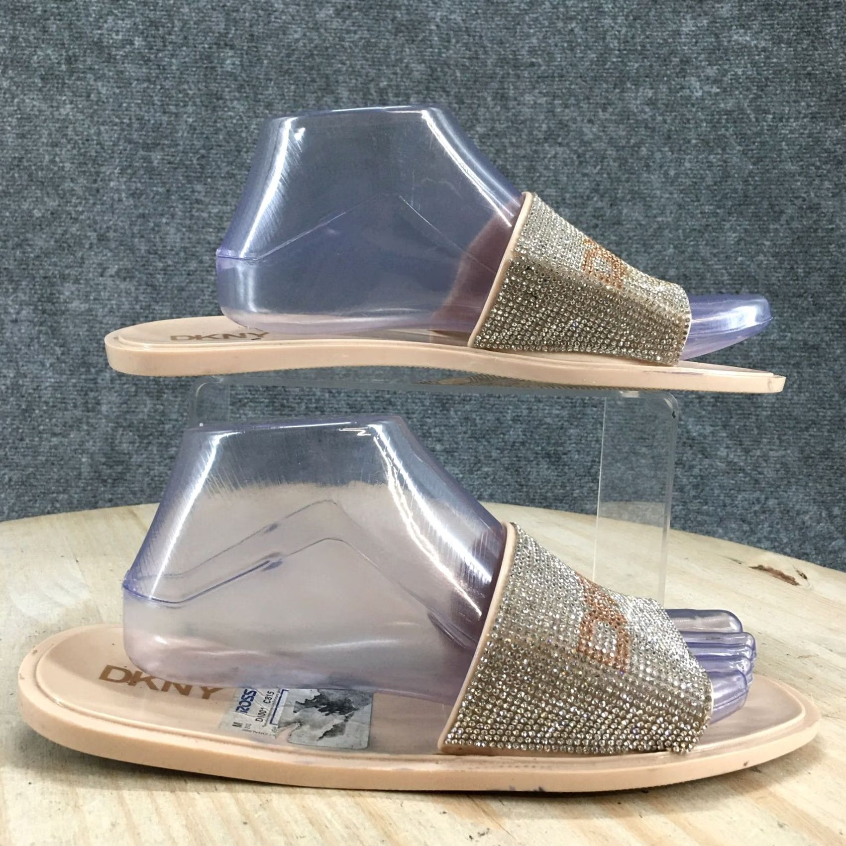 DKNY DKNY Sandals Womens 10 Silver Slides Flip Flop Slip On Casual Open Toe Flat Size US 10 / IT 40 - 2 Thumbnail