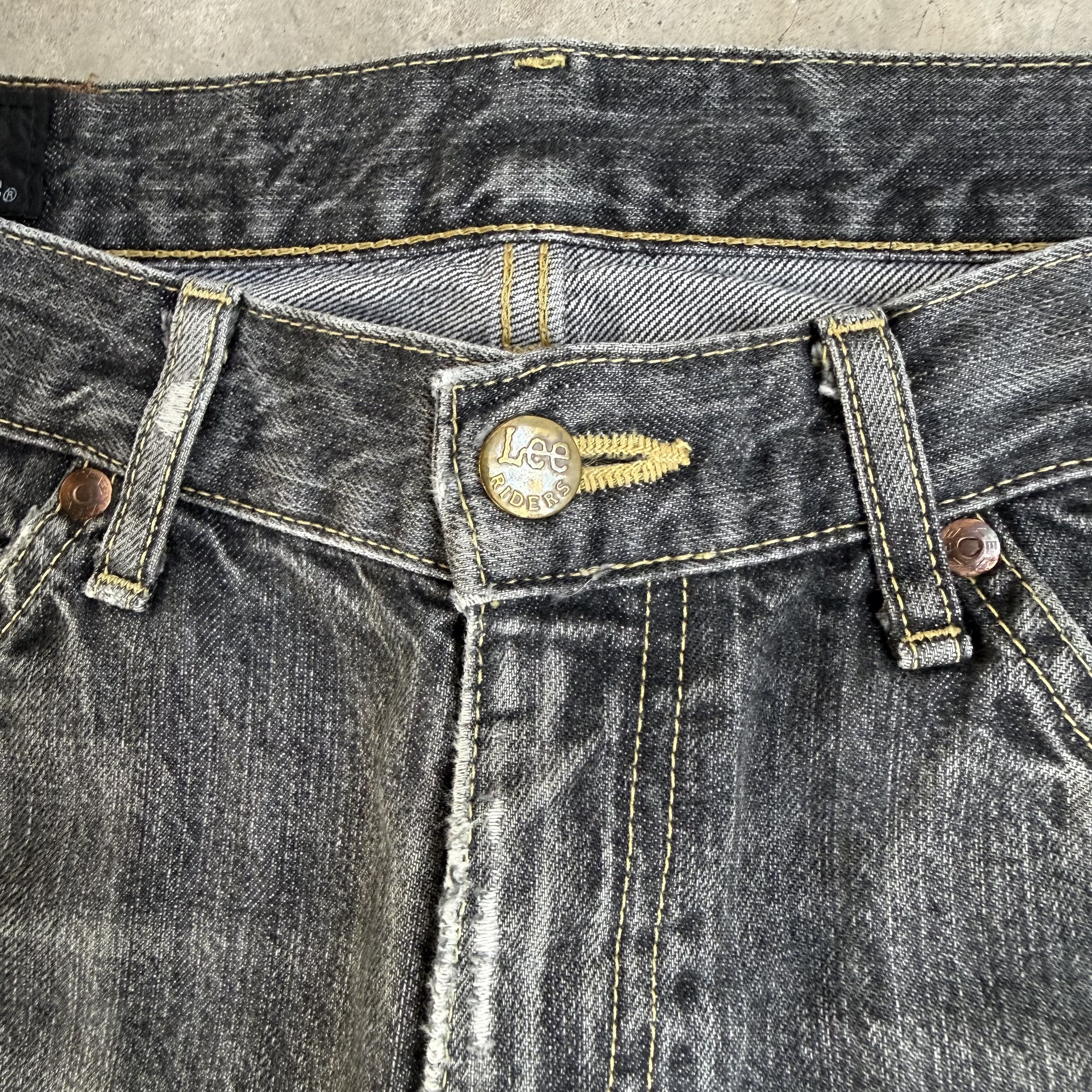 Lee Vintage Lee Rider Black Faded Denim Jeans Size US 33 - 4 Thumbnail
