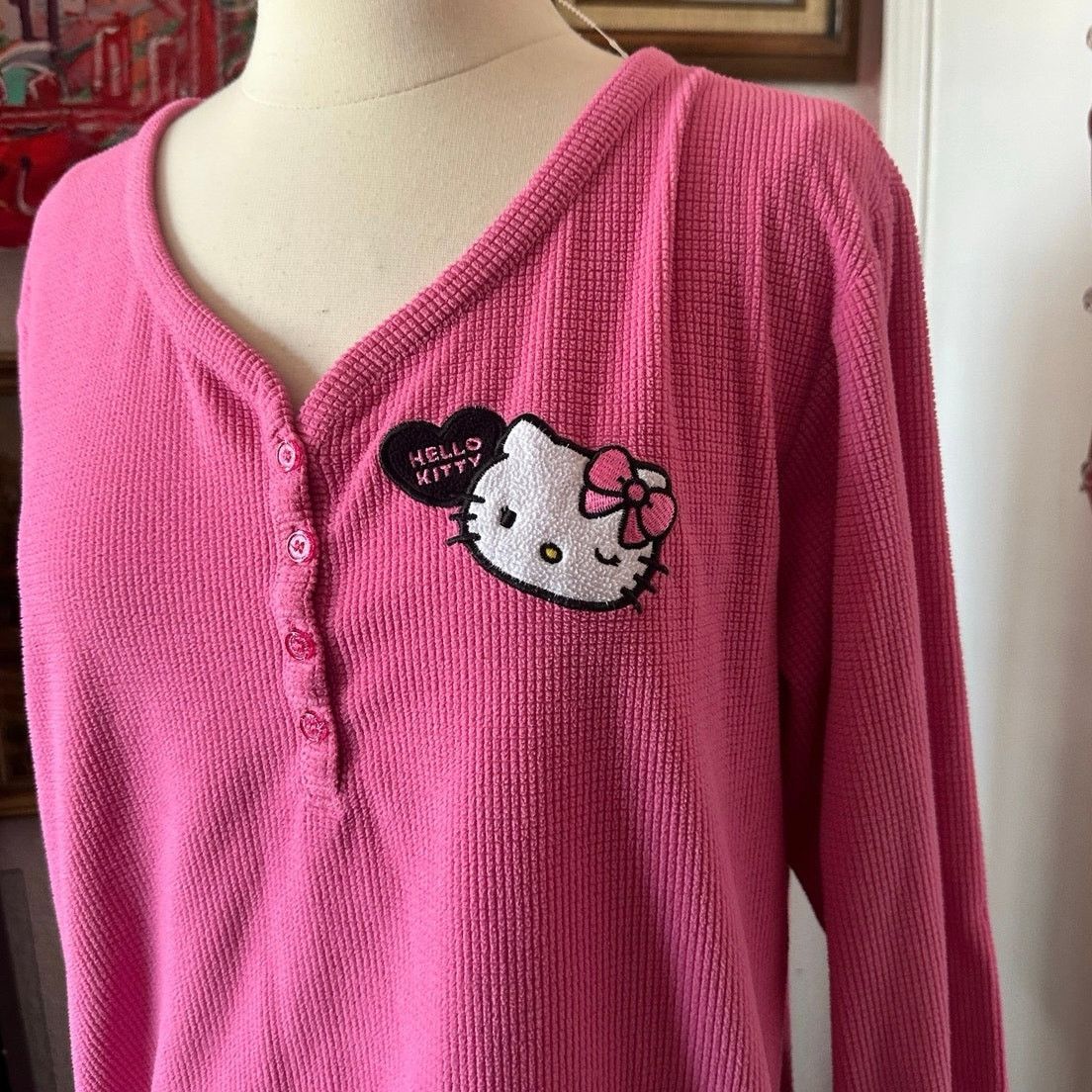 Other sanrio hello kitty hot pink long sleeve thermal top Size XL / US 12-14 / IT 48-50 - 2 Thumbnail