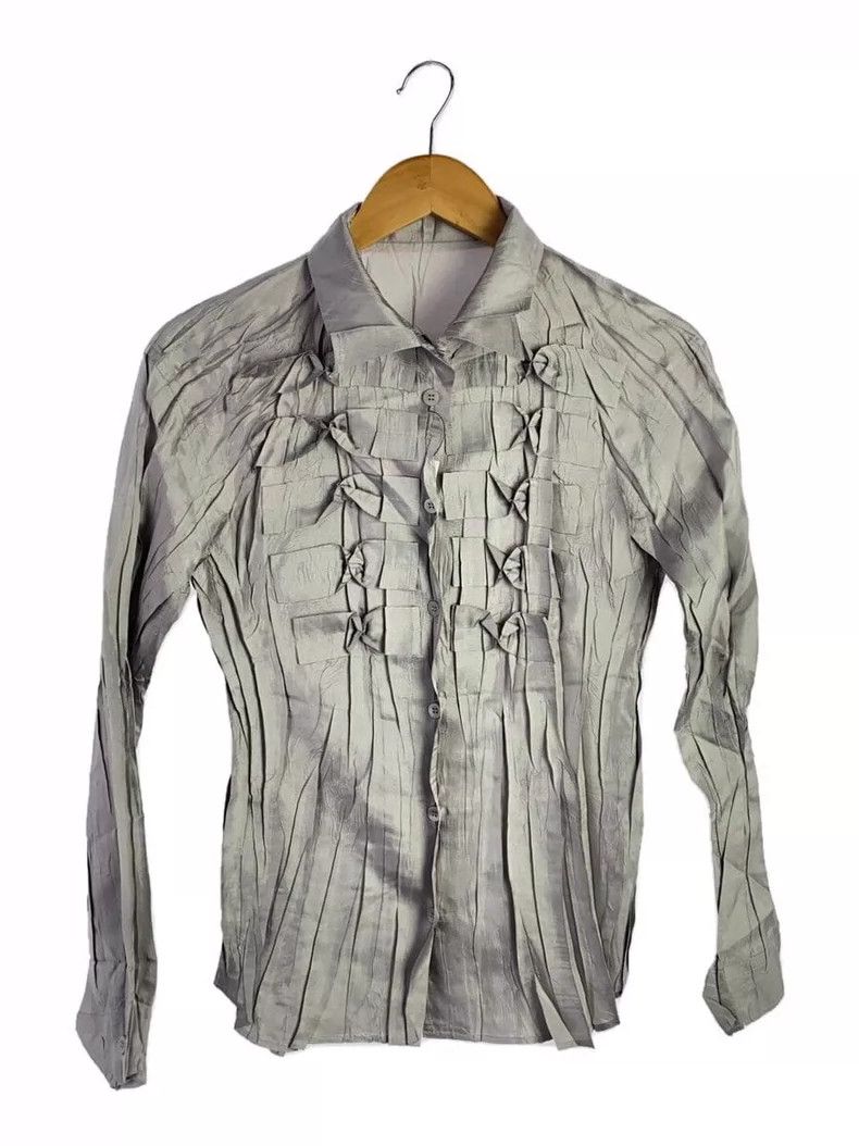 Issey Miyake Issey Miyake Ruffled bow pleated top Size L / US 10 / IT 46 - 1 Thumbnail