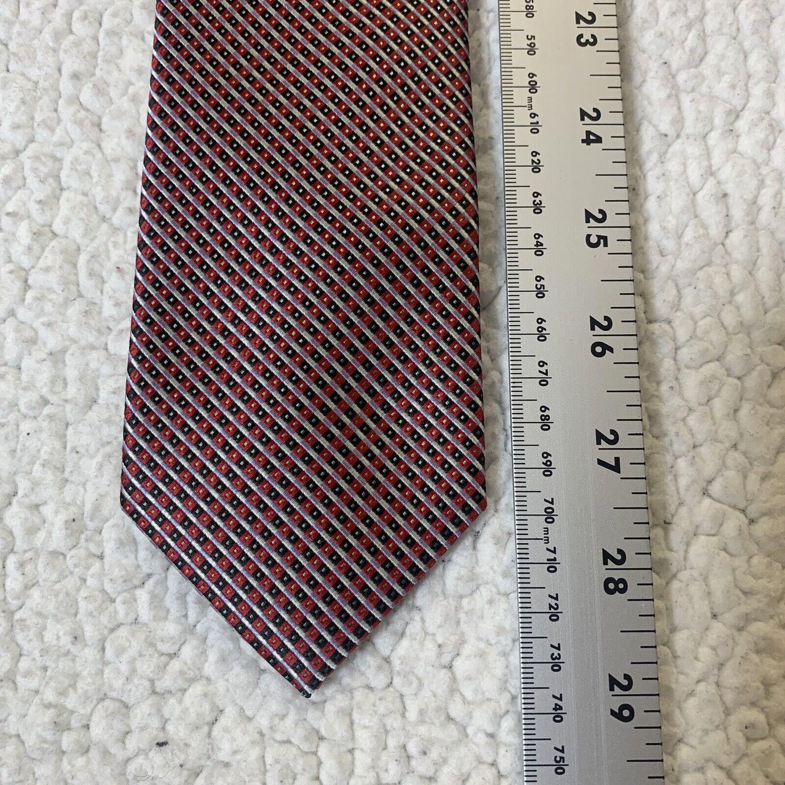 Giorgio Brutini Giorgio Brutini Tie Red Black Tiny Geometric Print Pattern Size ONE SIZE - 6 Thumbnail