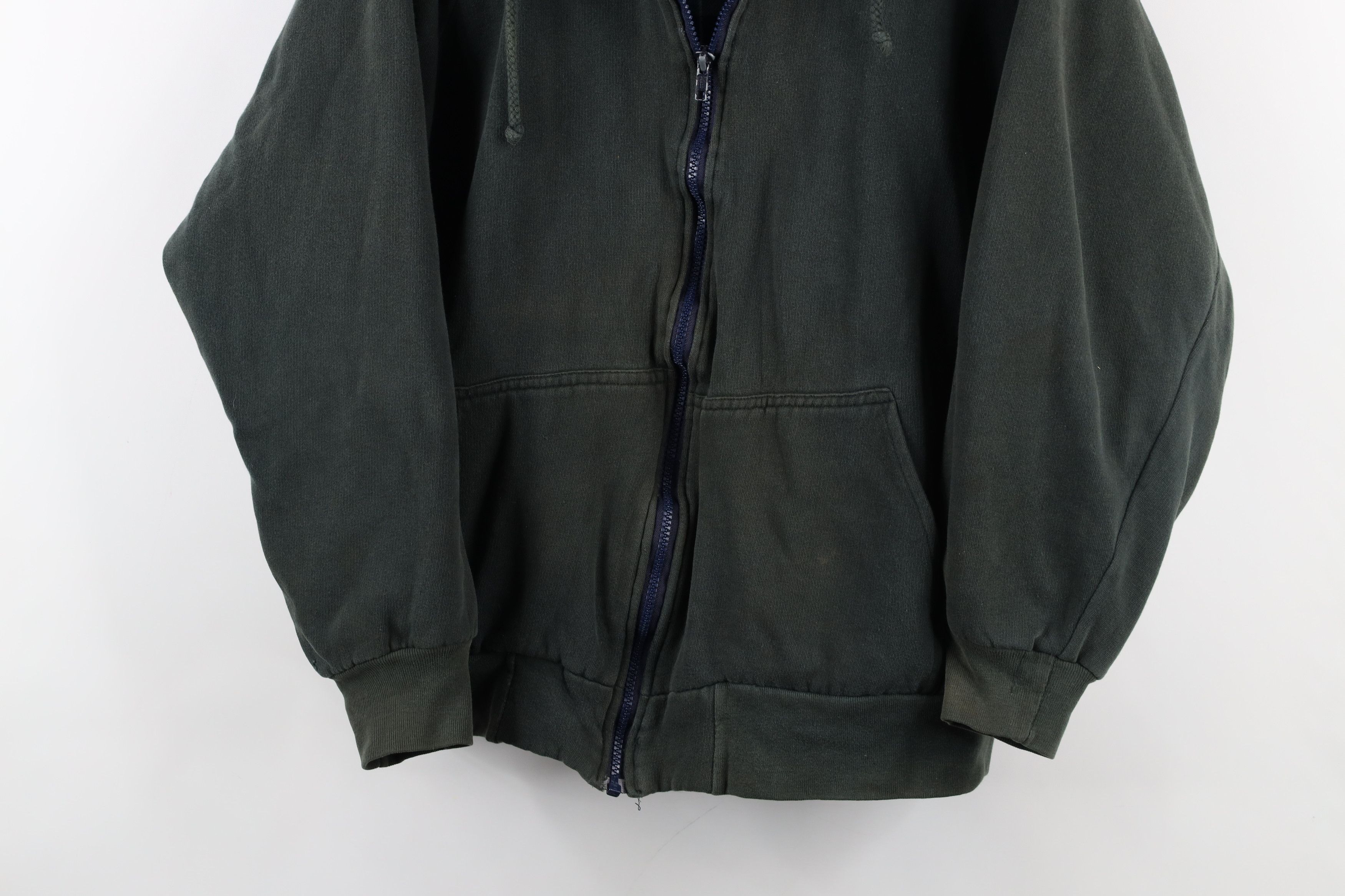 Vintage Vintage 90s Streetwear Blank Reversible Full Zip Hoodie Size US L / EU 52-54 / 3 - 3 Thumbnail