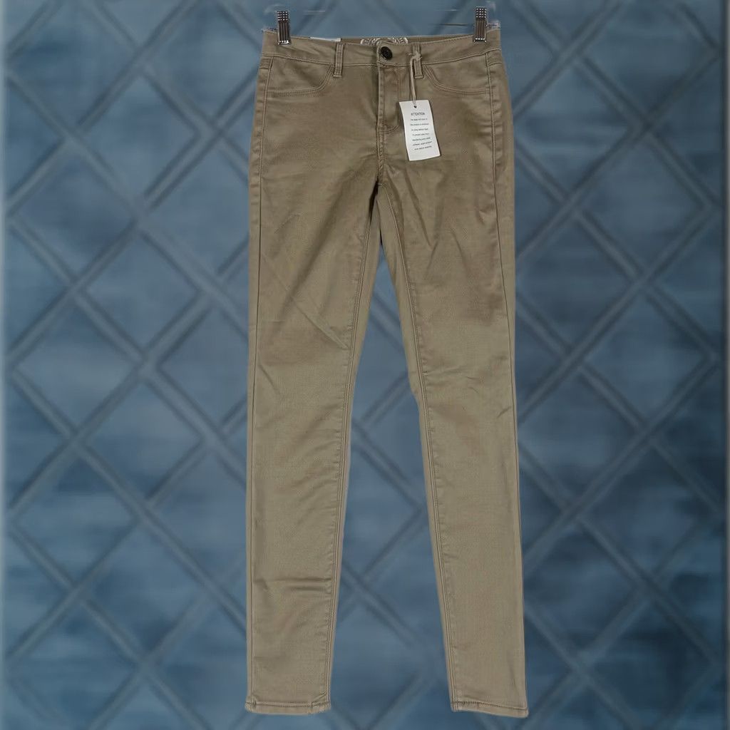 Vintage SO Kohls So NEW High Rise Ankle Jegging Juniors Size 1 Skinny Pants Khaki Tan NWT Size 25" / US 0 / IT 36 - 1 Thumbnail