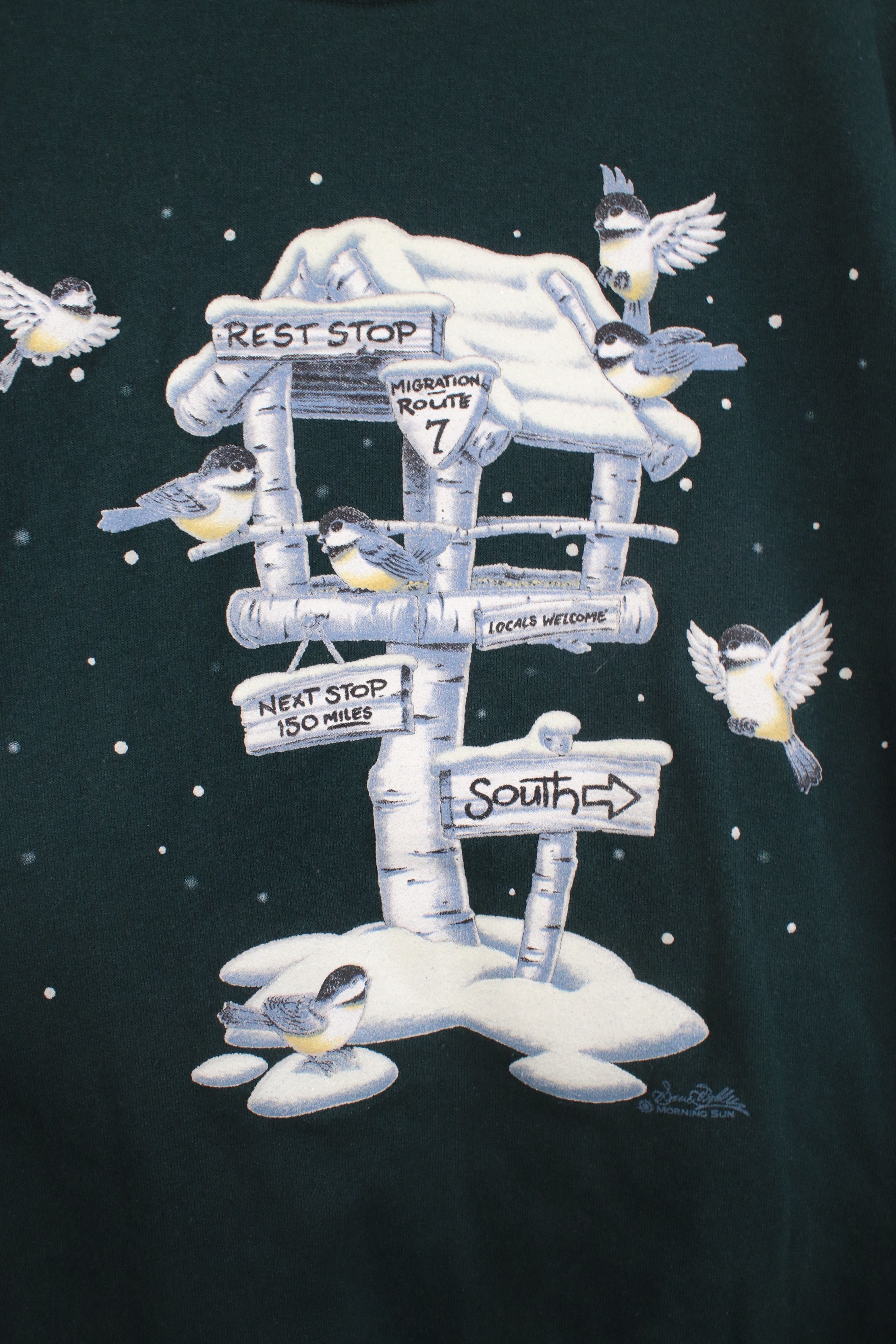 Vintage Vintage 90s Streetwear Snow Birds Layered Sweatshirt Size M / US 6-8 / IT 42-44 - 4 Thumbnail