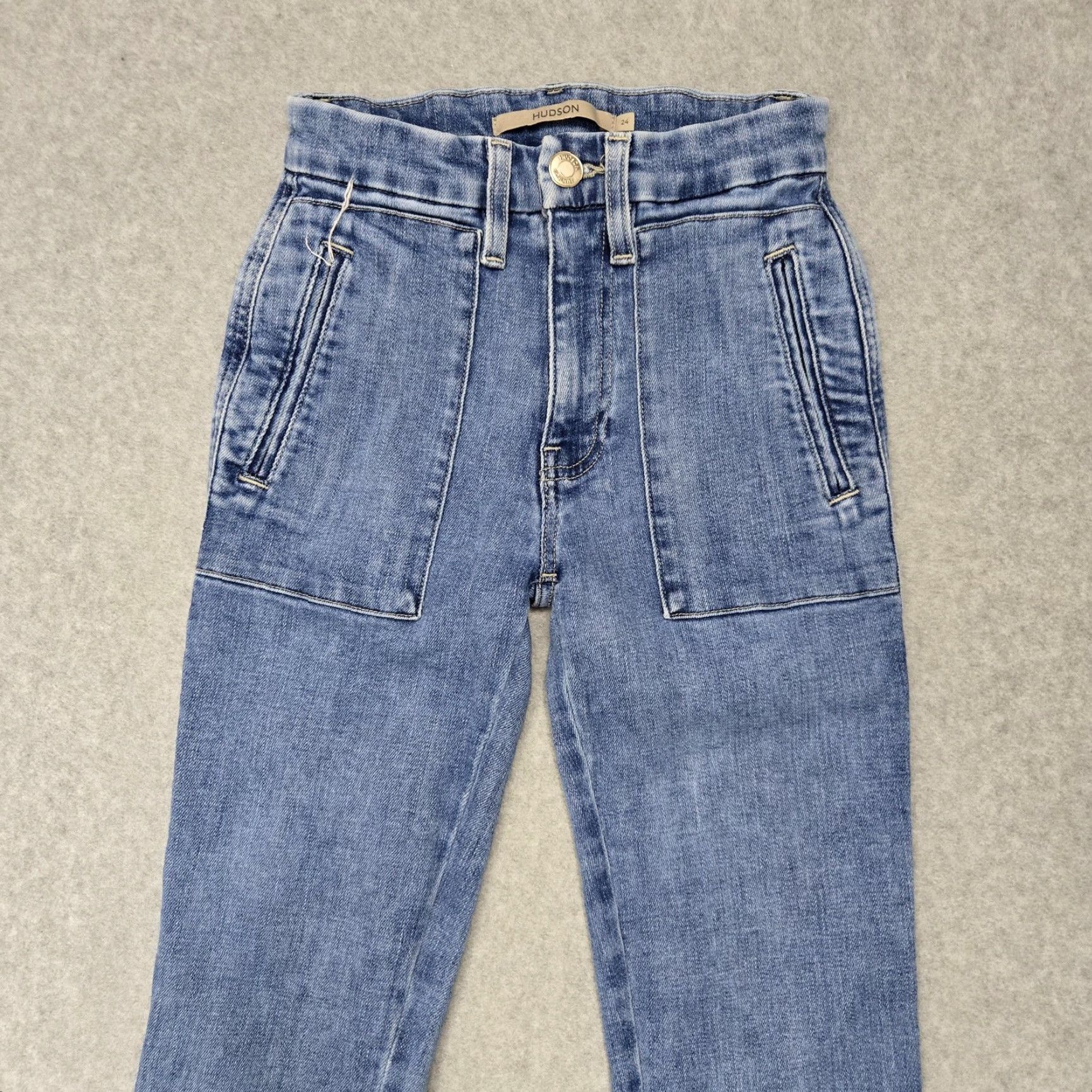 Hudson Hudson Jeans Womens 24 Blue Flare High Rise Starlet Stretch Denim Pants Size 42" / US 20 - 3 Thumbnail