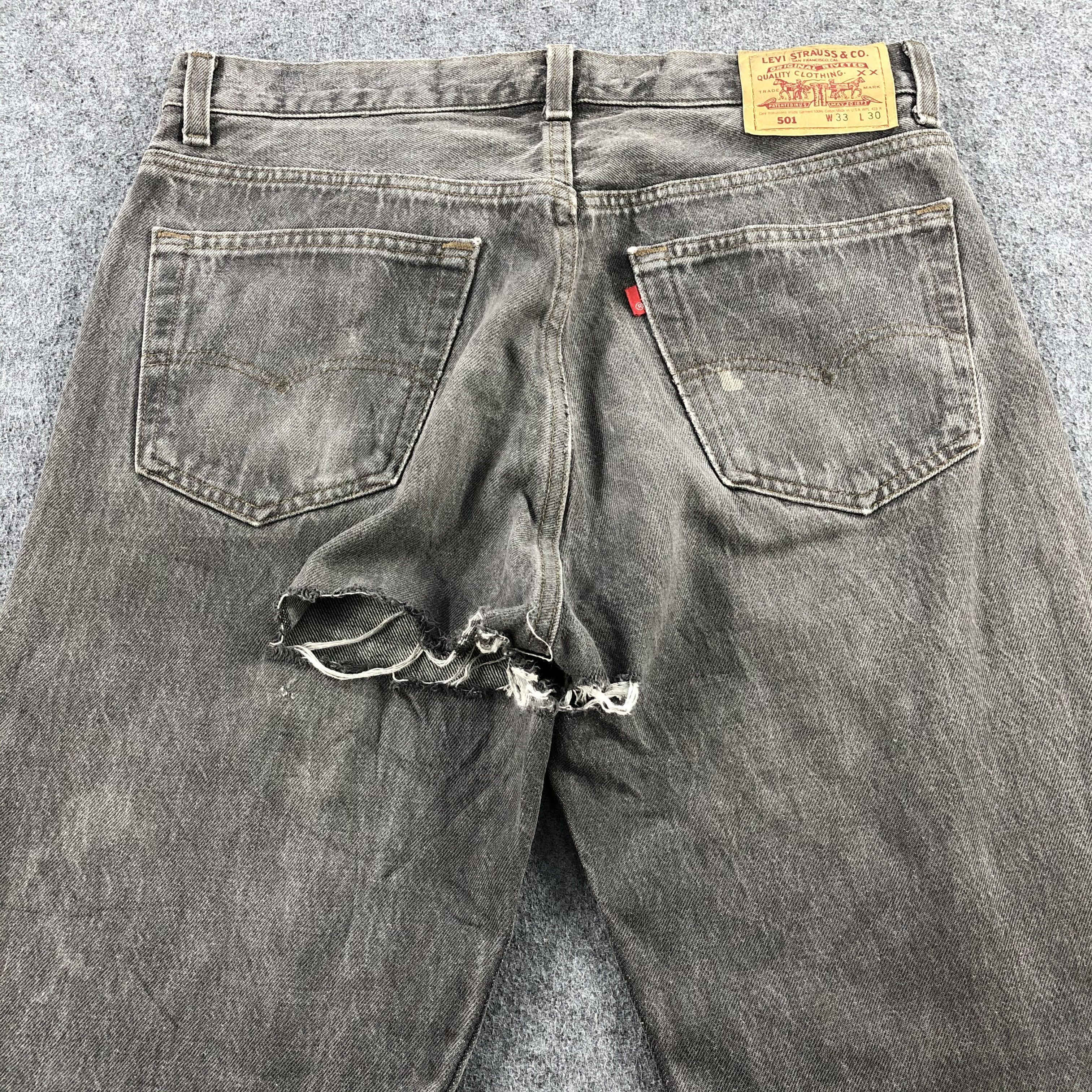 Levi's Vintage 90s Levis 501 Faded Black Jeans-JM2063 Size US 34 / EU 50 - 4 Thumbnail