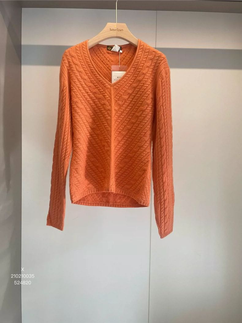 Loro Piana LORO PIANA Orange cashmere sweater Size S / US 4 / IT 40 - 1 Thumbnail