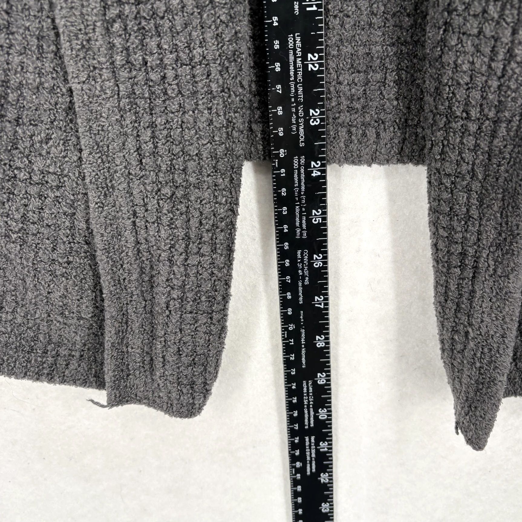 Vintage Barefoot Dreams Cardigan Womens Large Gray Cozychic Lite Open Pockets Knit Lightweight Size L / US 10 / IT 46 - 7 Thumbnail