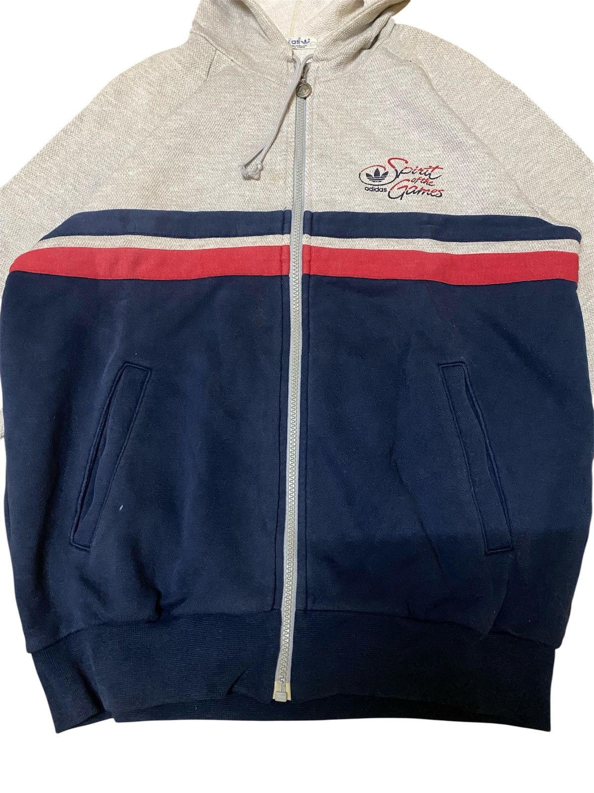 Adidas Vtg 80s Adidas Trefoil Spirit Of The Games Hoodie Sweater Size US M / EU 48-50 / 2 - 2 Thumbnail