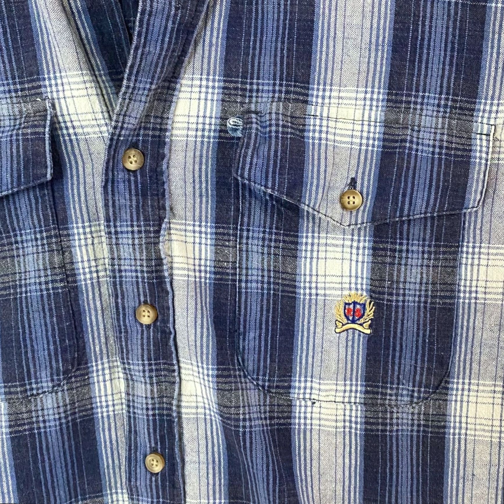 Vintage VINTAGE Rough Stock Western Button-Up Shirt Men Medium Blue Plaid Long-Sleeve Block/Collar Size US M / EU 48-50 / 2 - 7 Thumbnail
