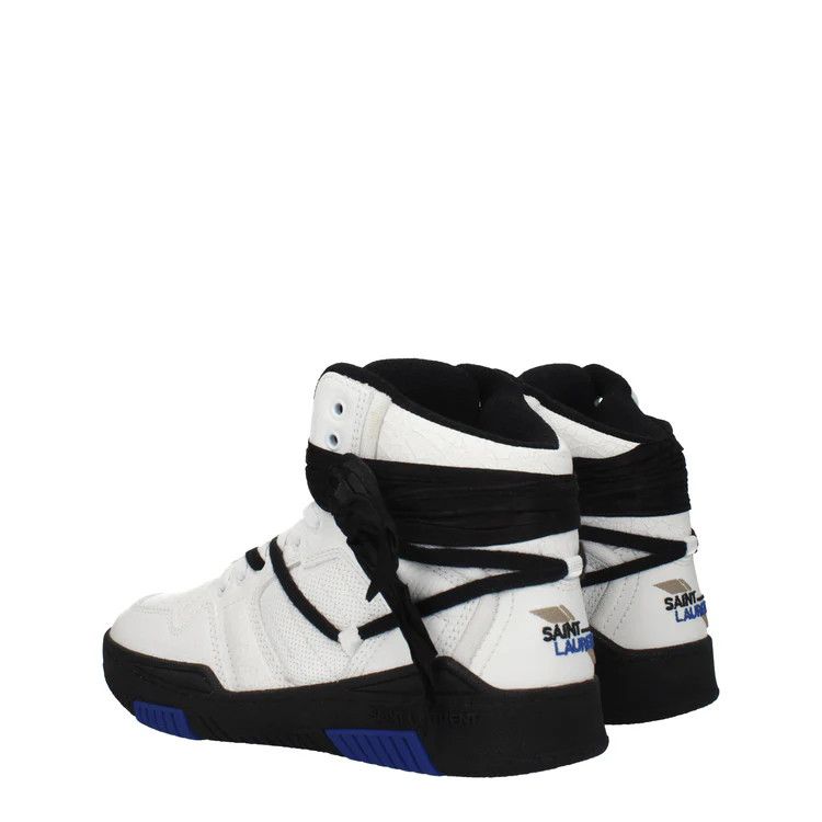 Saint Laurent Paris o1y0325 Logo Hi-Top Sneakers in White/Black Size US 8 / EU 41 - 3 Thumbnail