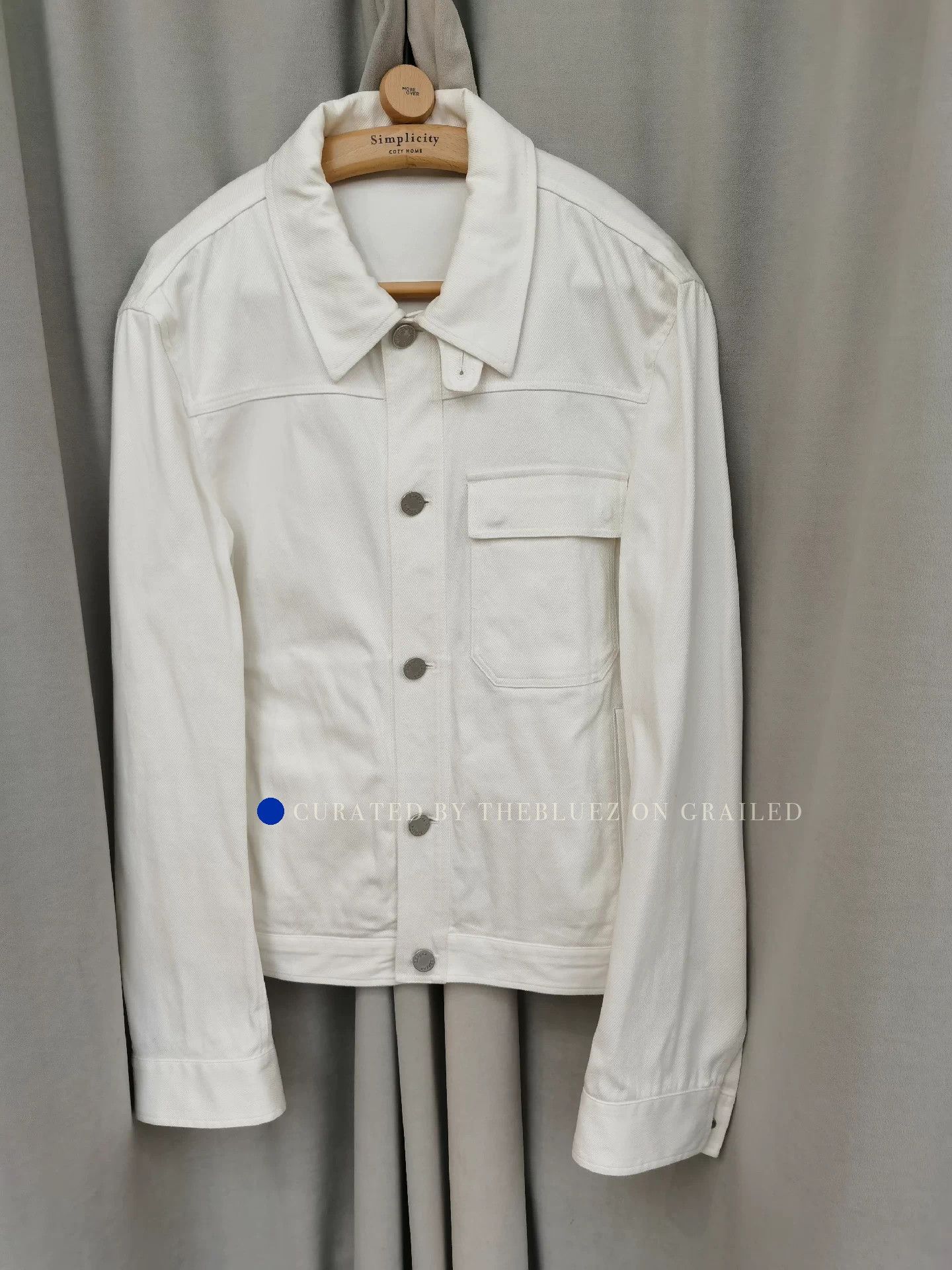 Ermenegildo Zegna White Denim Jacket in Size S, Like New Size US S / EU 44-46 / 1 - 1 Thumbnail