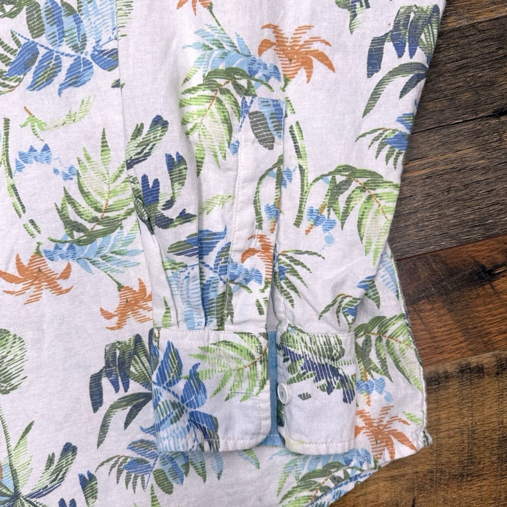 Vintage Paradise Collection Shirt 2XL XXL White Floral Button Up Linen Mens Size US XXL / EU 58 / 5 - 6 Thumbnail