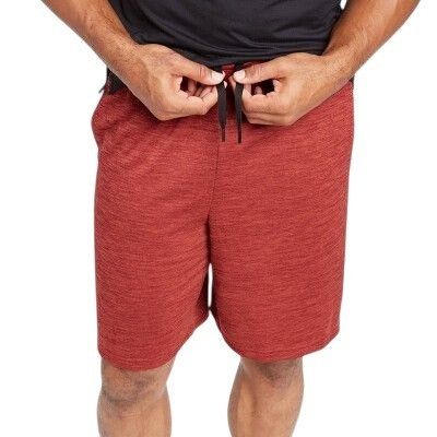 Other Mens Textured Red Athletic Shorts With Elastic Waistband & D Size ONE SIZE - 4 Thumbnail
