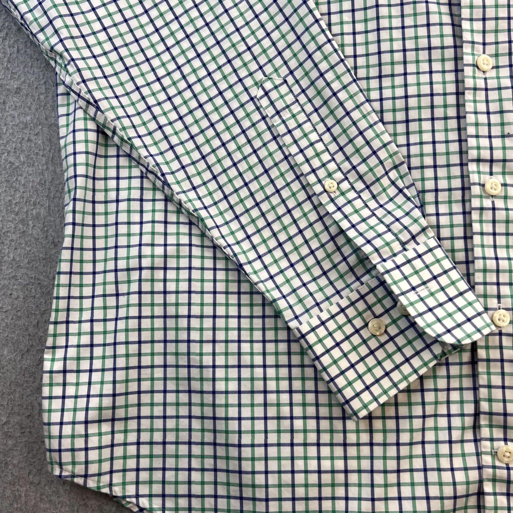 Peter Millar Peter Millar Shirt Mens Large Green Blue Check Button Down Dress Classic Preppy Shirt Size 42R - 7 Thumbnail