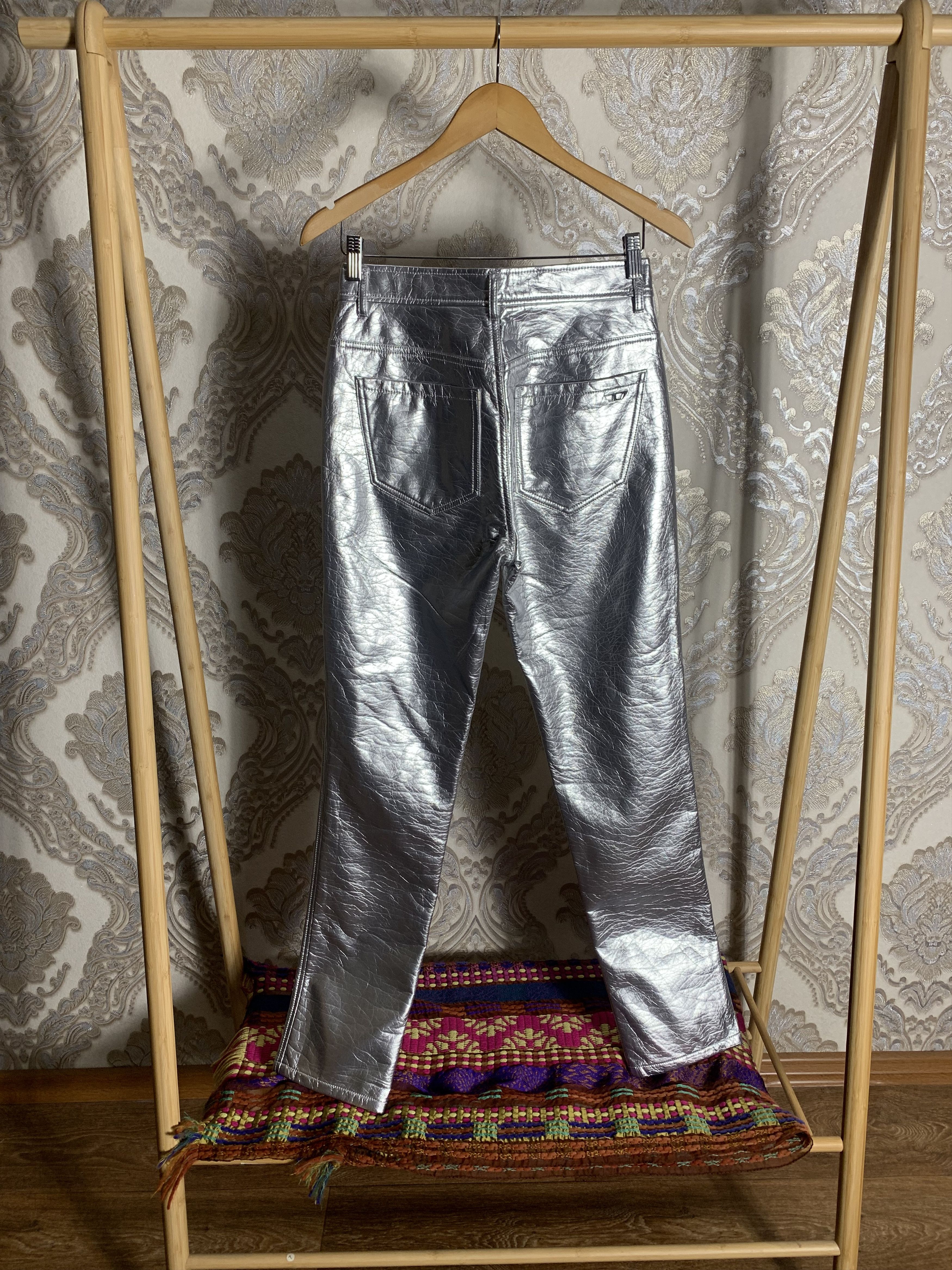 Diesel Black Gold VERY RARE DIESEL P-ARCY SILVER DESIGNER PANTS LUXURY Y2K Size 27" / US 4 / IT 40 - 8 Thumbnail