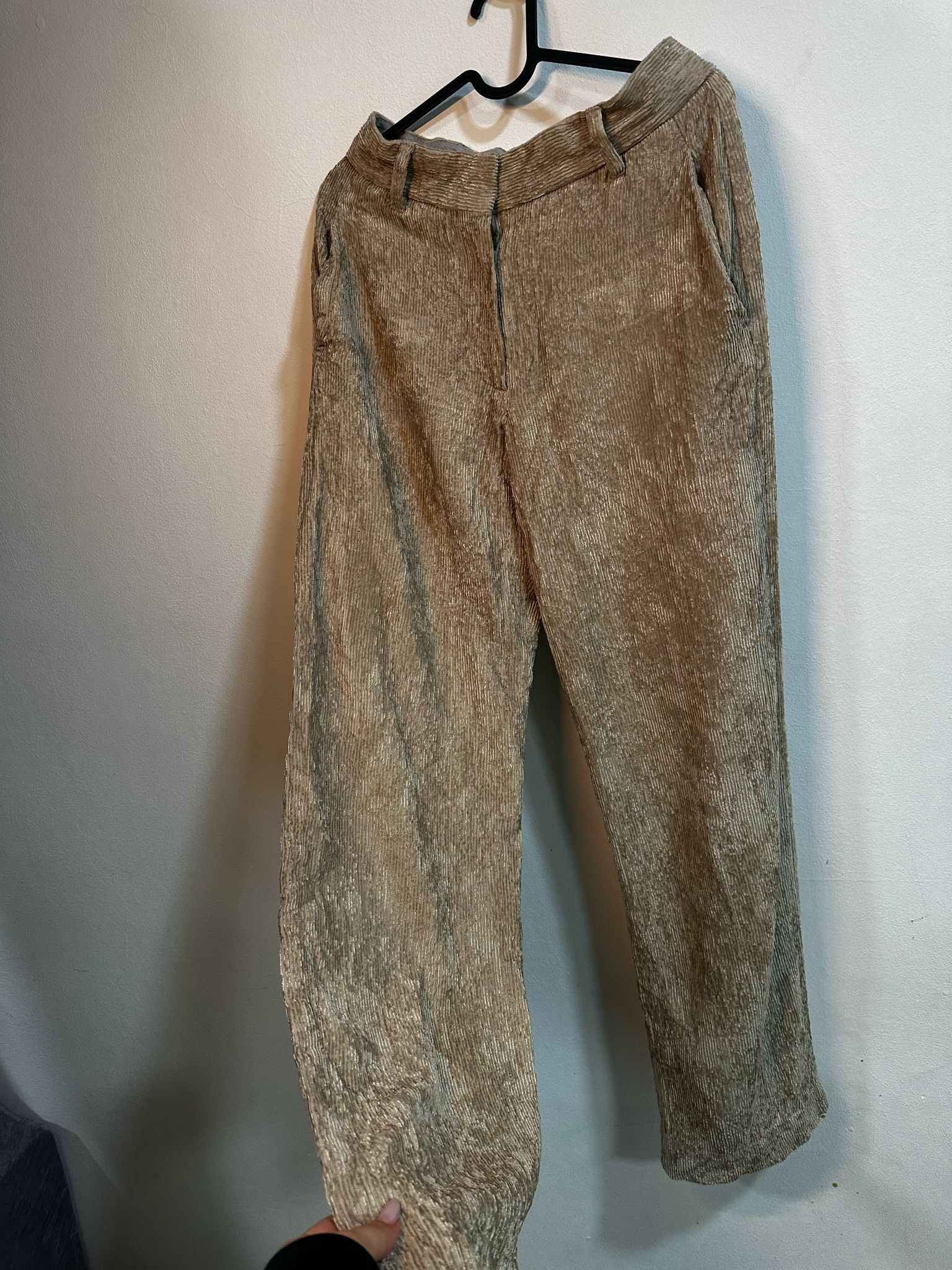 Brunello Cucinelli Brunello Cucinelli Beige Shimmer Corduroy Pants Size 26" / US 2 / IT 38 - 1 Thumbnail