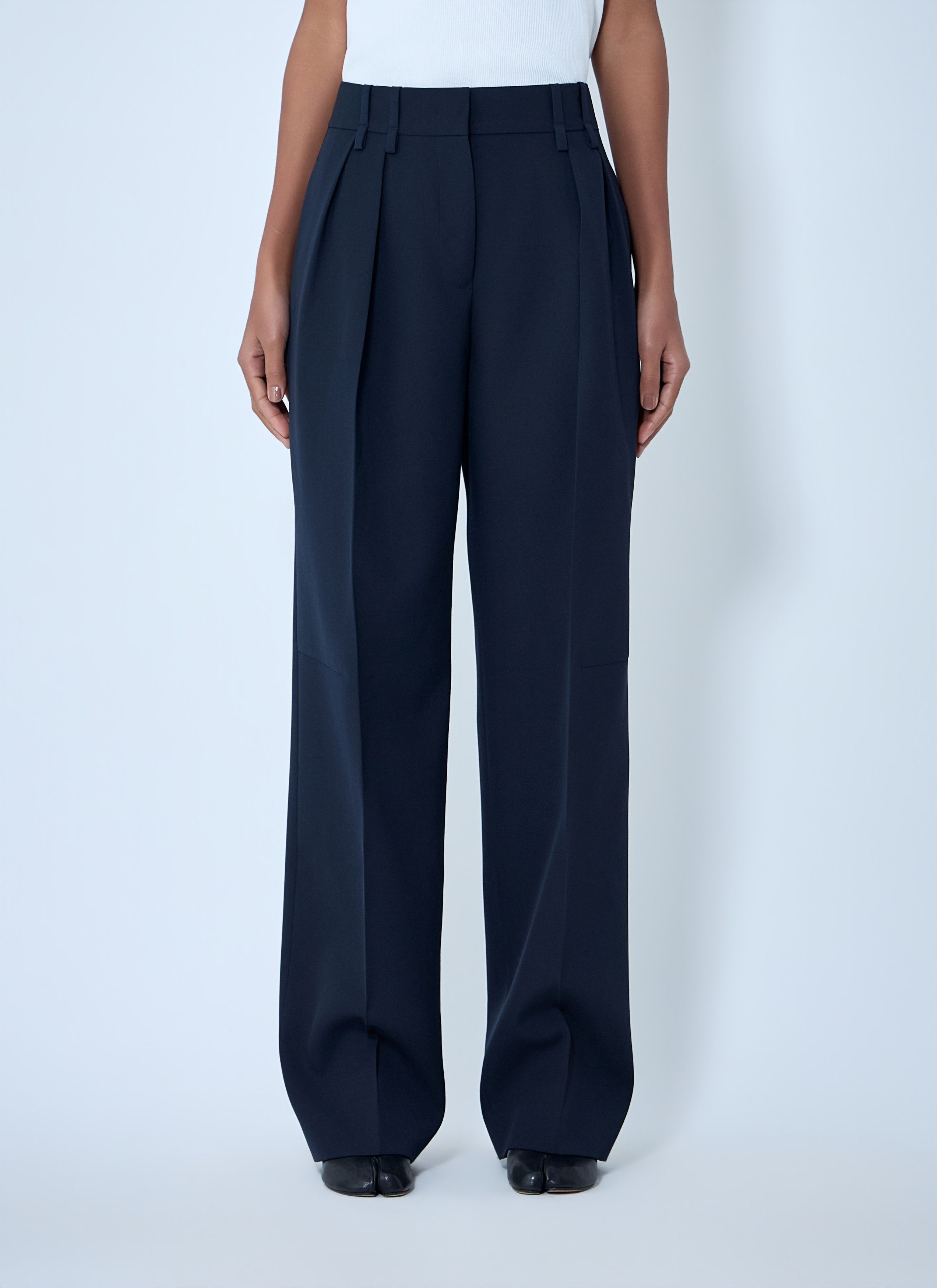 High-Waisted Pleated Pants