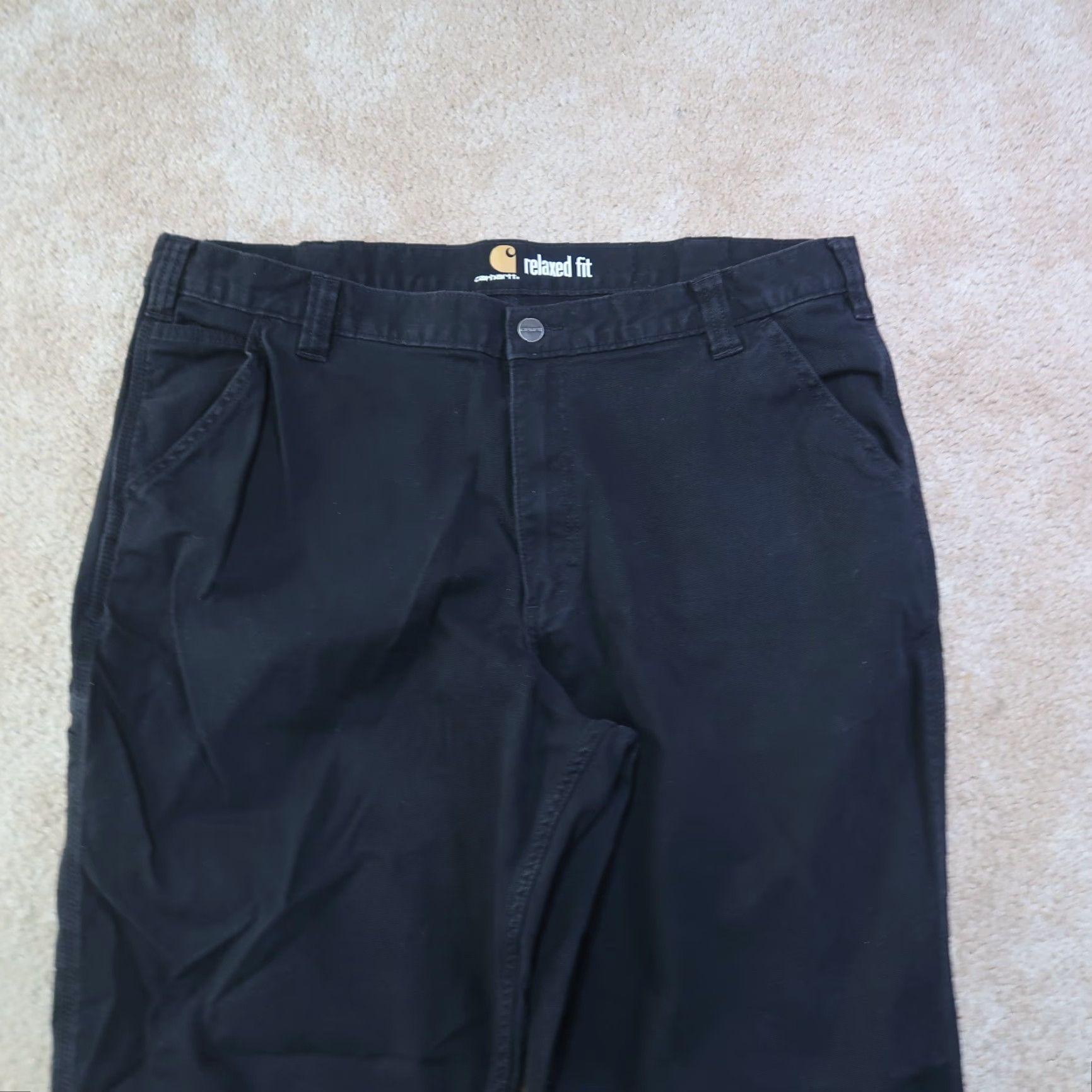 Carhartt VINTAGE Carhartt Relaxed Straight Rigby Dungaree Pants Men 40x30 Black canvas workwear Carhartt 5-Pocket Design Bag? Size US 40 / EU 56 - 2 Thumbnail