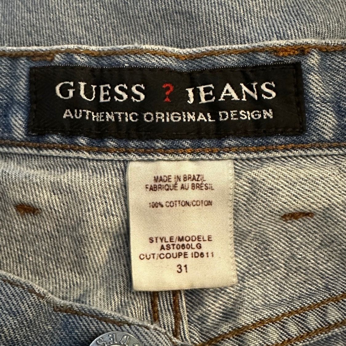 Guess Vintage 90s GUESS Mom Jeans Light Blue Size 31" - 6 Thumbnail