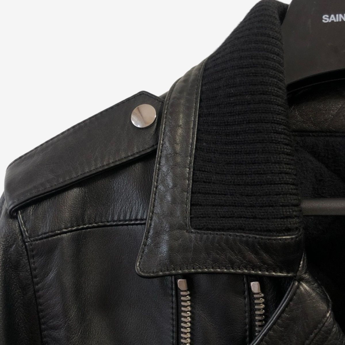 Balmain Balmain Mainline Biker Leather Jacket Sz. 50 Size US M / EU 48-50 / 2 - 2 Thumbnail