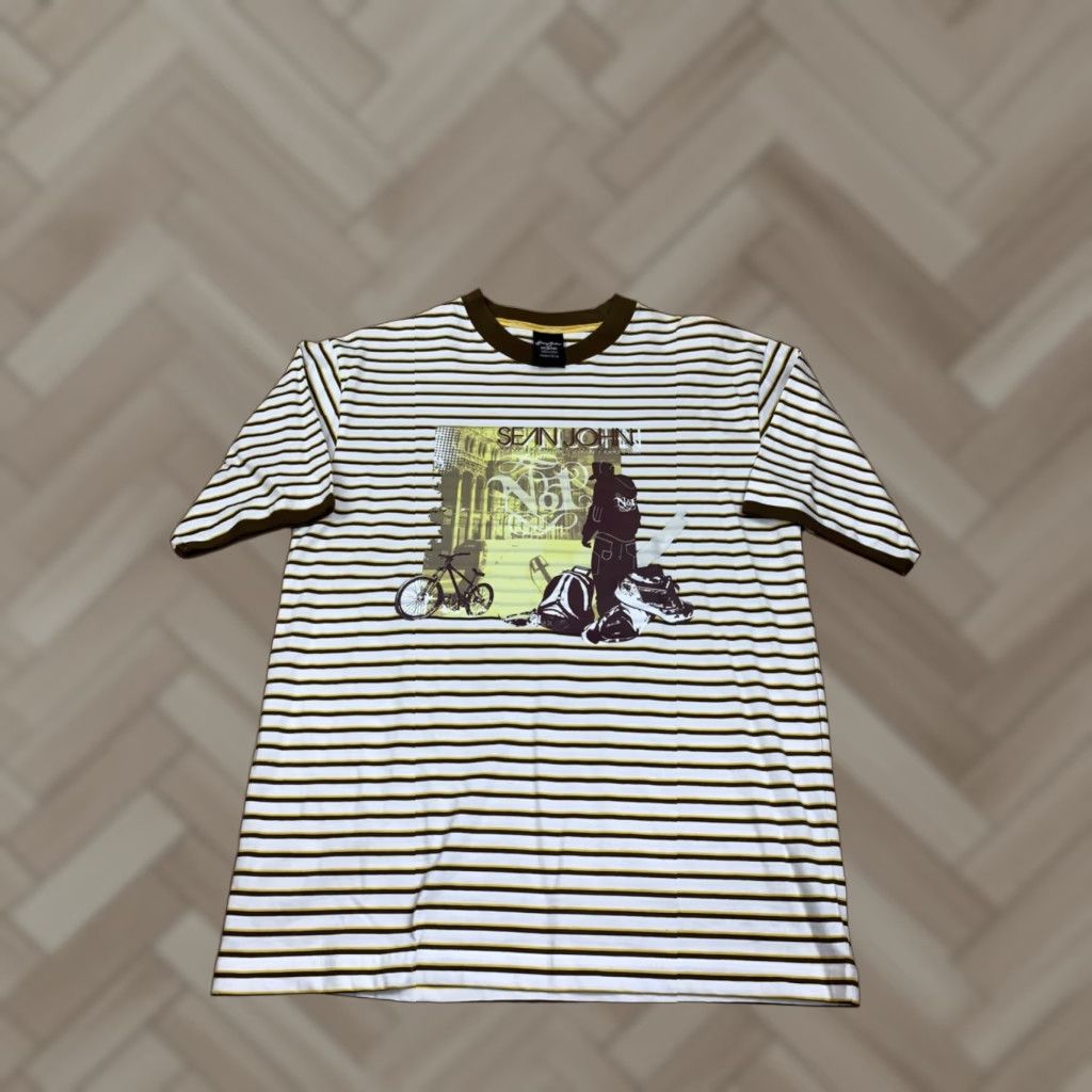Sean John Sean John No.1 Graphic T Shirt Striped M 12/24 Short Sleeve Casual Men White 90s Hip Hop Music Shirt Mens Size US M / EU 48-50 / 2 - 1 Thumbnail