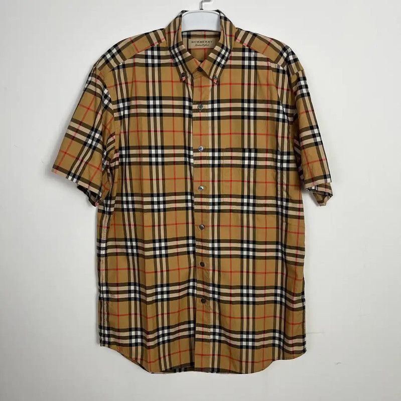 Burberry Burberry Khaki Cotton Short Sleeve Shirt Size US M / EU 48-50 / 2 - 1 Thumbnail