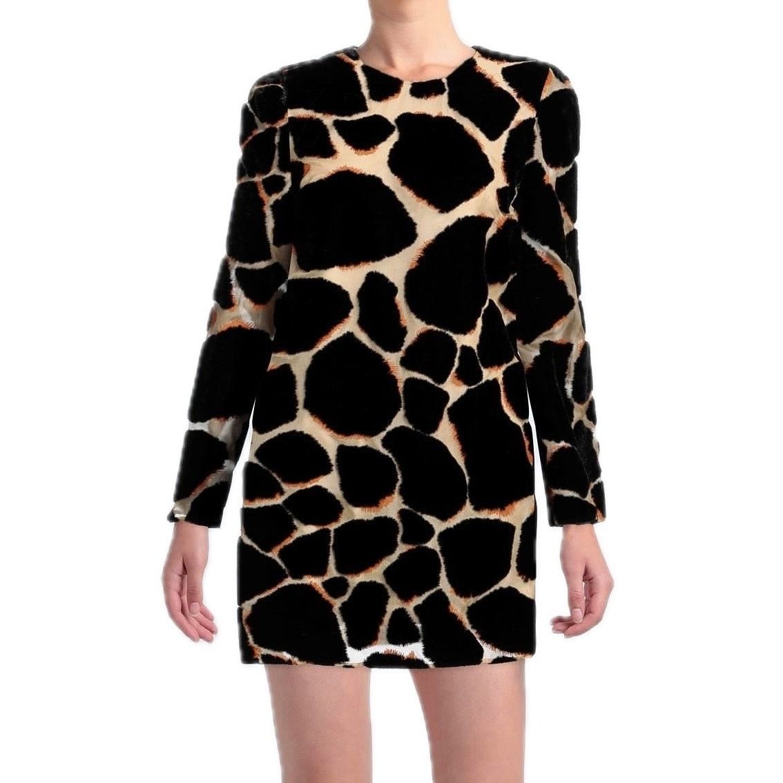 Dolce & Gabbana DOLCE & GABBANA Runway Giraffe Mini Dress Brown IT 44 / L Size M / US 6-8 / IT 42-44 - 1 Thumbnail