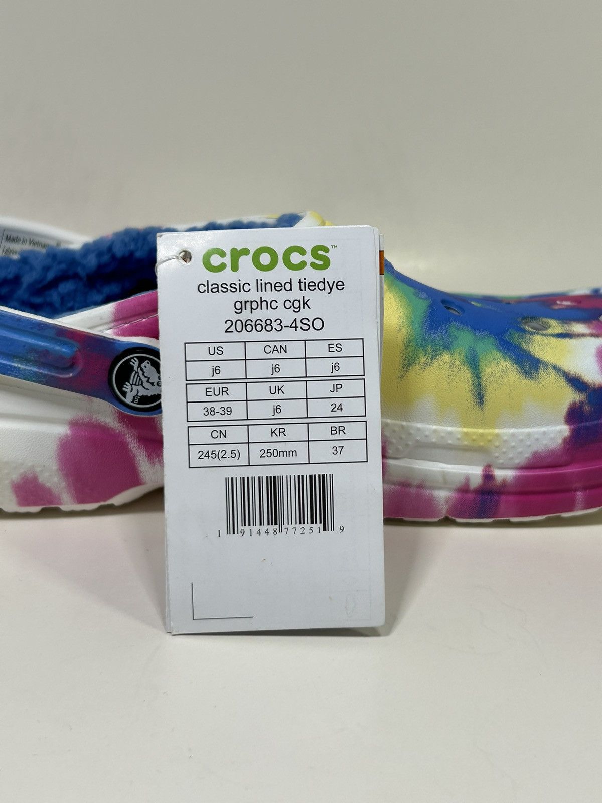 Crocs Size 6 - Girls Crocs Classic Lined Clogs 206683-4SO Boys 7.5 Size US 6 / IT 36 - 8 Thumbnail