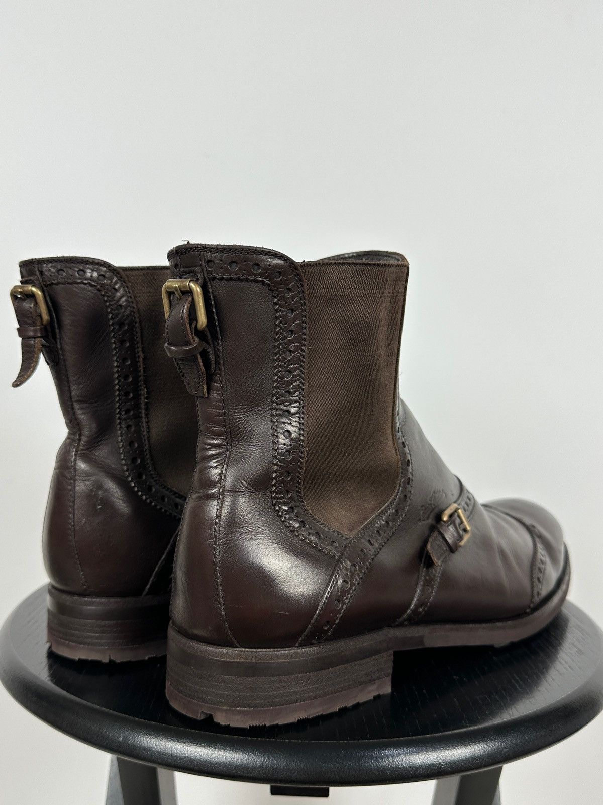 Louis Vuitton Louis Vuitton Brown Leather Chelsea Wingtip Brogue Boots Size US 12 / EU 45 - 11 Thumbnail